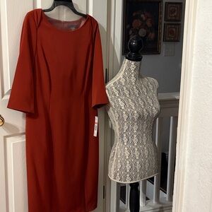 NWT ANTONIO MELANI Rust Long Sleeve Dress